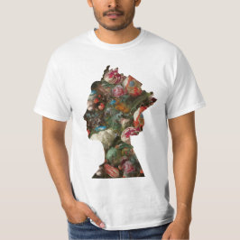 Camiseta Rainha Elizabeth II Silhouette Flowers