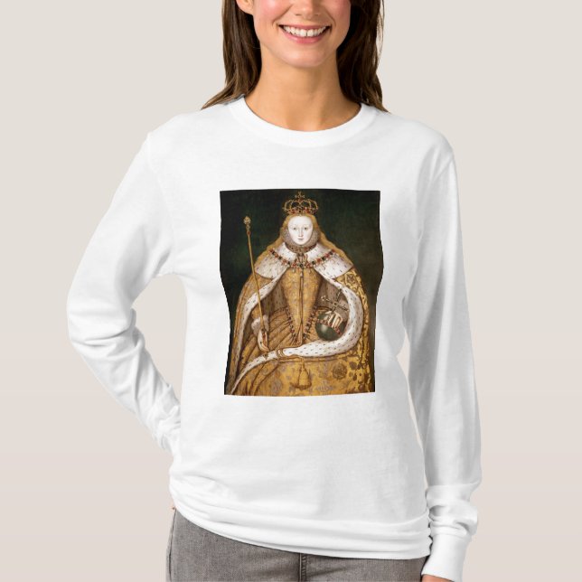 Camiseta Rainha Elizabeth mim em vestes da coroação (Frente)