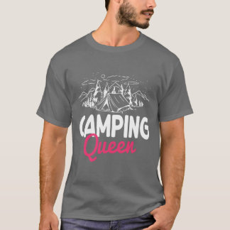 Camiseta Rainha engraçada do acampamento design retro corre