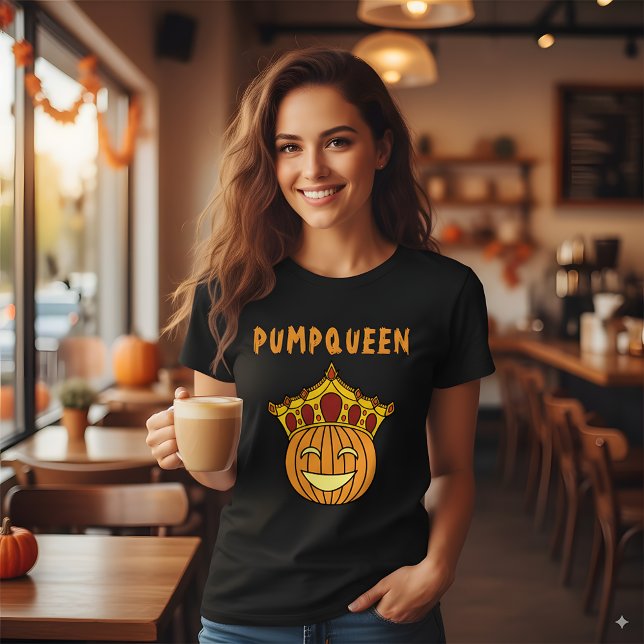 Camiseta Rainha Engraçada Pumpkin Casal do Halloween (Criador carregado)