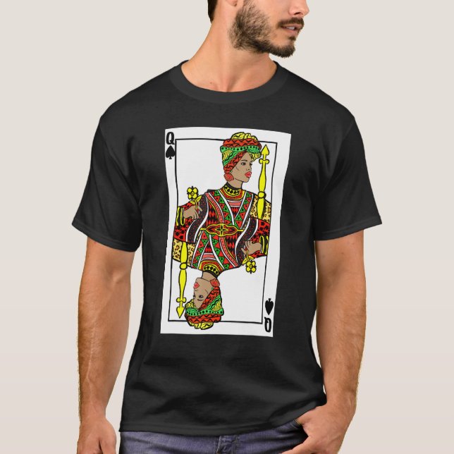 Camiseta Rainha Espada Afro-Americana Carta História Negra  (Frente)