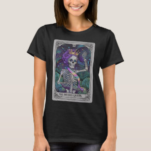 Camiseta Rainha Esqueleto Cartão Tarot Gótico Bruxaria Hall