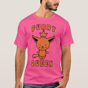 Camiseta Rainha Fofa Peluda Furries Fandom Fursuit Cosplay