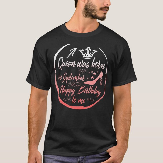 Camiseta Rainha Foi Nascer Em Setembro De Aniversário Prese (Frente)