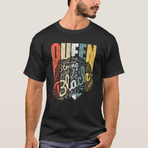 Camiseta Rainha Forte Mulher Negra Afro Vintage