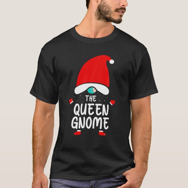 Camiseta Rainha Gnomo Feliz Natal Feliz Pajama Matchi (Frente)