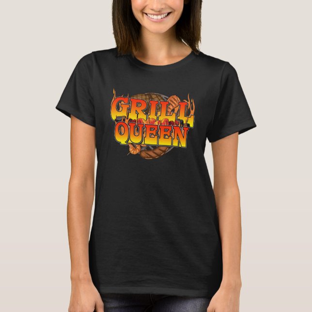 Camiseta Rainha Grill para Mulheres que Adoram Grill T (Frente)
