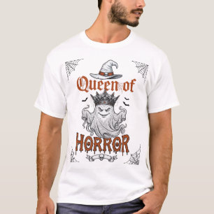 Camiseta Rainha Horror Halloween Fantasma Coroa Bruxa Chapé