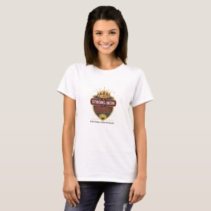 Camiseta Rainha Mãe Forte Coroa Dourada Tipografia Retro