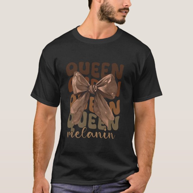 Camiseta Rainha Melanin Coquette Arco Afro-Americano (Frente)