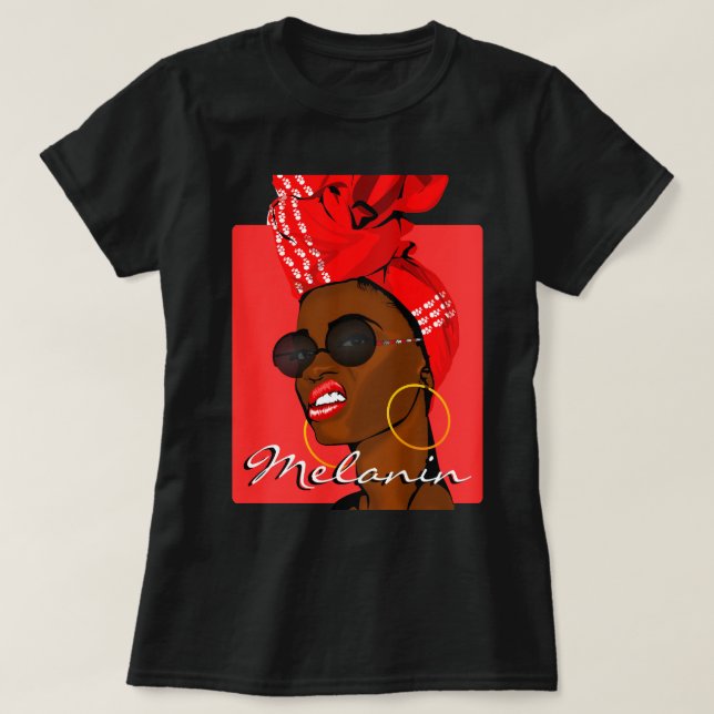 Camiseta Rainha Melanina Africana (Frente do Design)