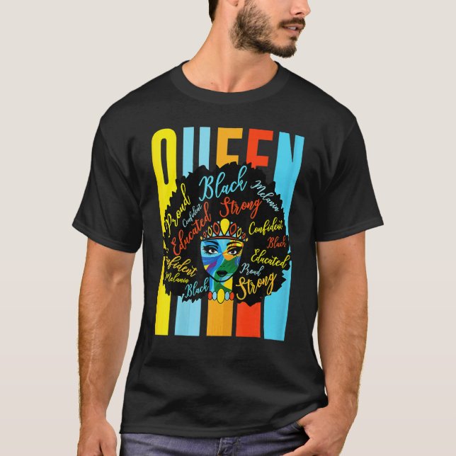 Camiseta Rainha Melanina, Afro-Africana, Rainha Negra Orgul (Frente)