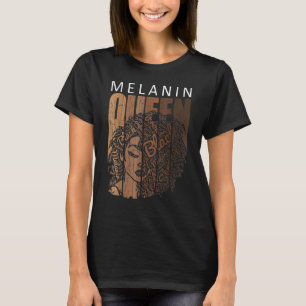 Camiseta Rainha Melanina Afro-Americana Forte Negr