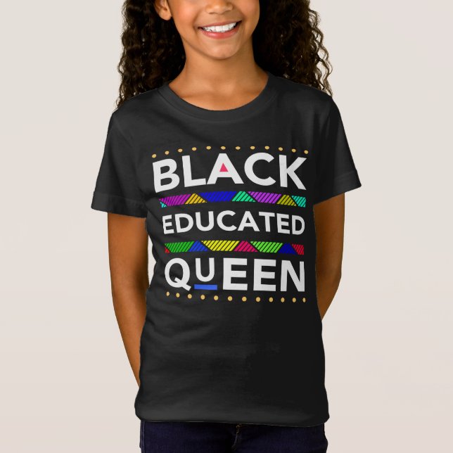 Camiseta Rainha Melanina - História Negra Mês Africano Dash (Frente)