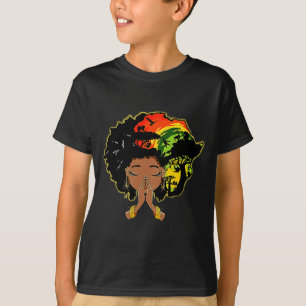Camiseta Rainha Melanina Mulher Afro História Preta Rezando