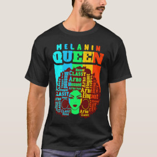Camiseta Rainha Melanina Mulheres Negras Fofas Sistas Diver