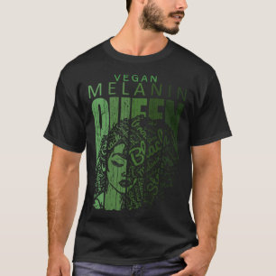 Camiseta Rainha Melanina Vegana Mulher Negra Afro-Americana