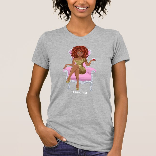Camiseta Rainha Mulher Preta (Frente)