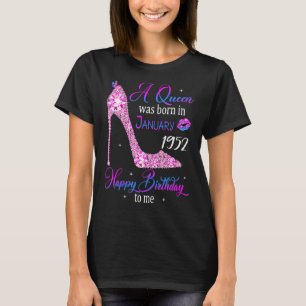 Camiseta Rainha Nascer em Janeiro de 1952 71rua Aniversário
