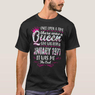 Camiseta Rainha Nascer em janeiro de 1977 44 de menina