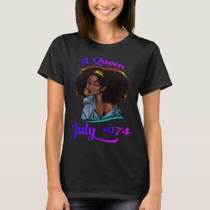 Camiseta Rainha Nascer em julho de 1974 47 anos