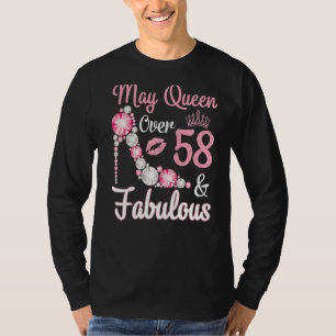 Camiseta Rainha Nascer Em Maio De 1964 Com Mais De 58 Anos