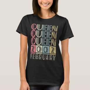 Camiseta Rainha nascida em Fevereiro de 2002