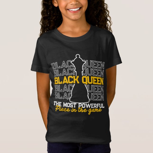 Camiseta Rainha Negra A América Africana de Xadrez Mais Pod (Frente)