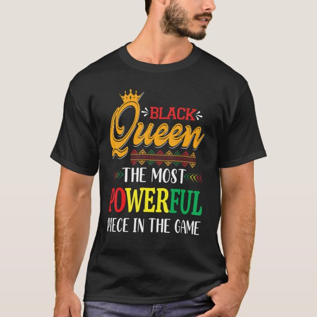 Camiseta Rainha negra a mais poderosa peça da História Negr (Frente)