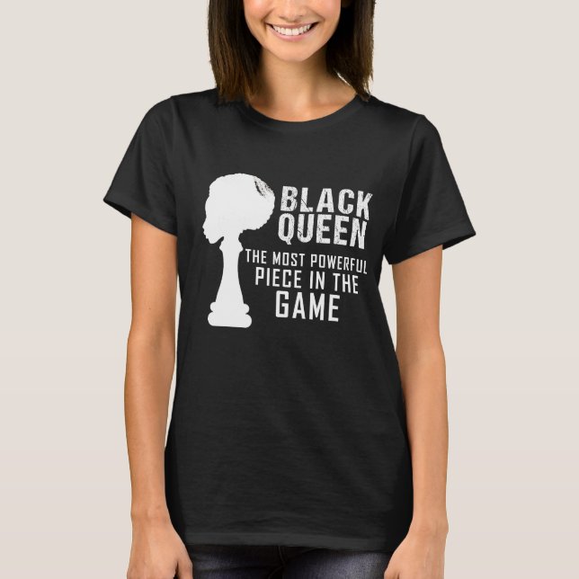 Camiseta Rainha Negra A Peça Mais Poderosa Do Jogo (Frente)