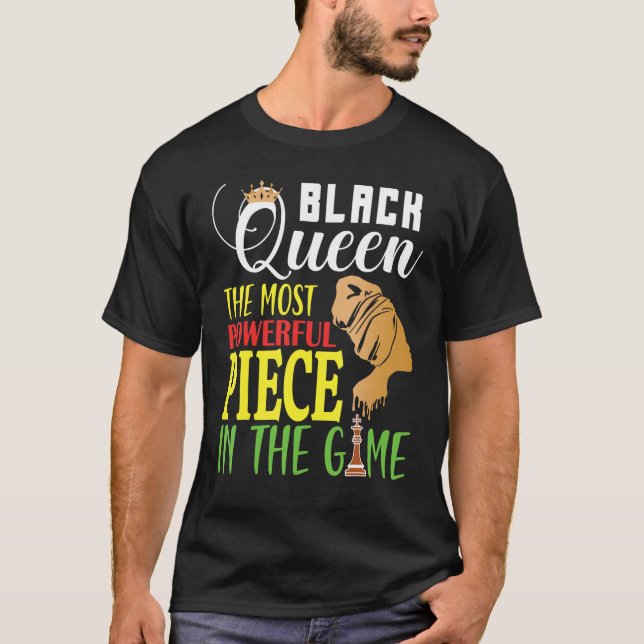 Camiseta Rainha Negra A Peça Mais Poderosa História Negra (Frente)