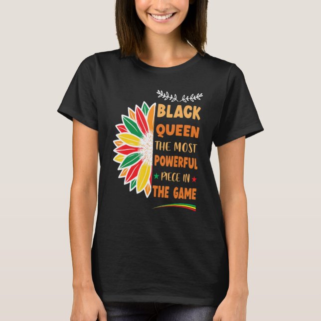Camiseta Rainha Negra A Peça Mais Poderosa História Negra (Frente)