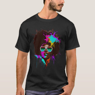 Camiseta Rainha Negra Afro Melanin A Derrubar Historiador N