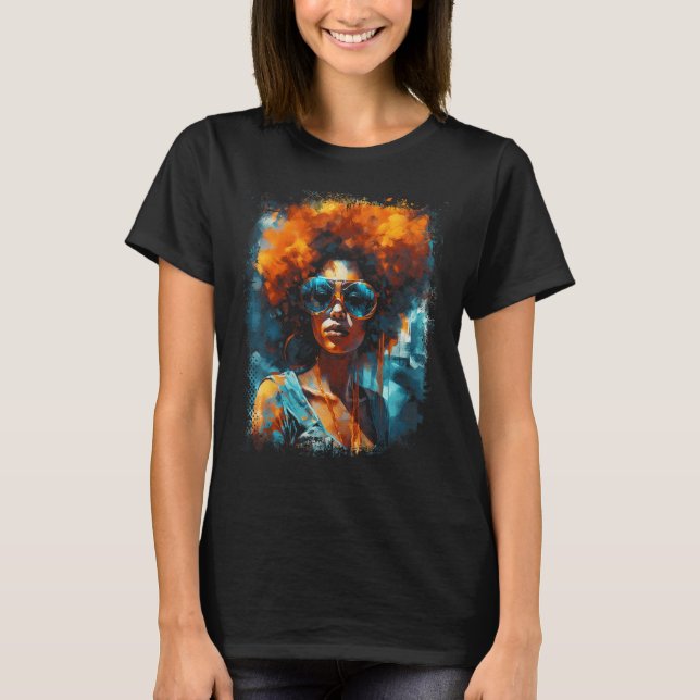 Camiseta Rainha Negra Afro Melanin Derrubando 13 de junho (Frente)