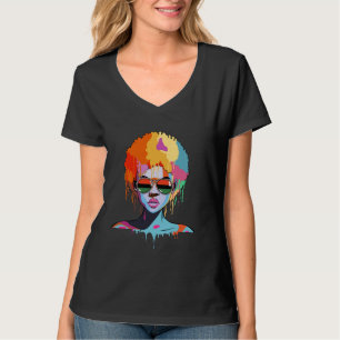 Camiseta Rainha Negra Afro Melanin Derrubando Juntet Sungl
