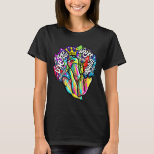 Camiseta Rainha Negra Afro Retro Palavras Melanina Sem Desc