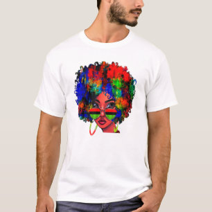 Camiseta Rainha Negra Bela Negra Melanina Orgulho da Histór