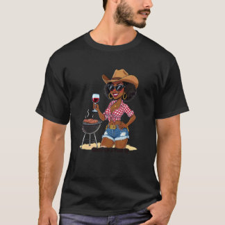 Camiseta Rainha Negra Caubói Mulher BBQ Arrebatada