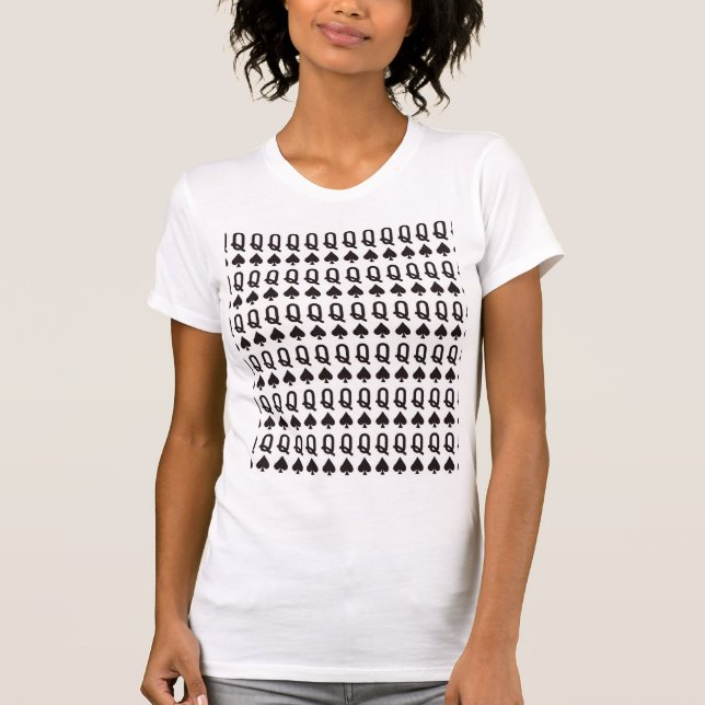 Camiseta Rainha negra do padrão das espadas (Frente)