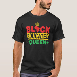 Camiseta Rainha Negra Educada Orgulhosa de História Negra