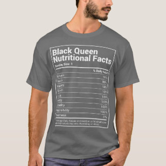 Camiseta Rainha Negra Fatos de Nutrição Orgulhosa História 