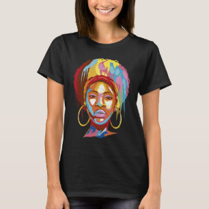 Camiseta Rainha Negra Feminina Afro Melanina Derramando Pre