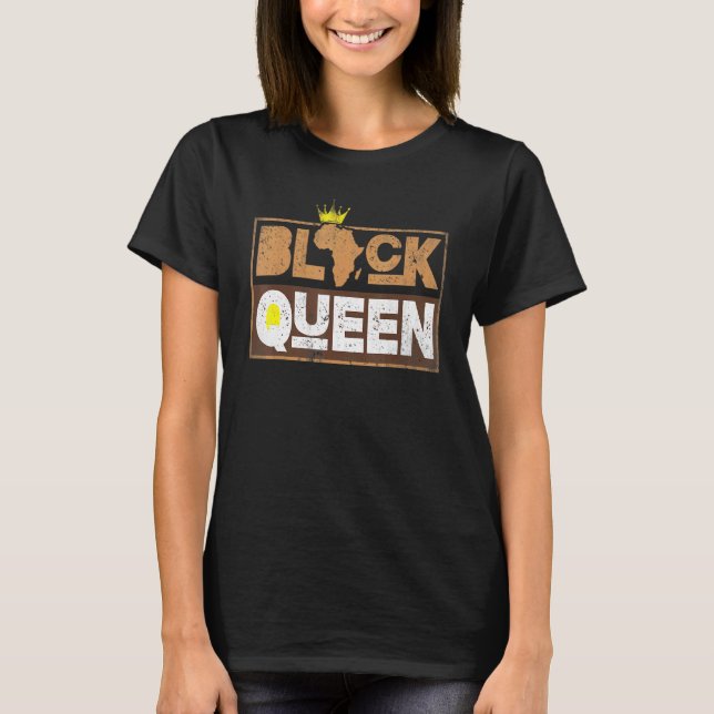 Camiseta Rainha Negra História do Mês África Orgulhosa (Frente)