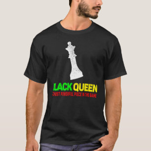Camiseta Rainha Negra Mais Poder Xadrez Afro-Americano