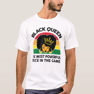 Camiseta Rainha Negra Mais Poderosa Xadrez S Mulheres Negra