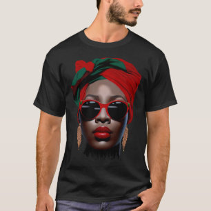Camiseta Rainha Negra Melanina Alça Lábios Bestial Preto