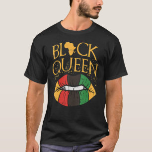 Camiseta Rainha Negra Melanina Lábios África História do Or