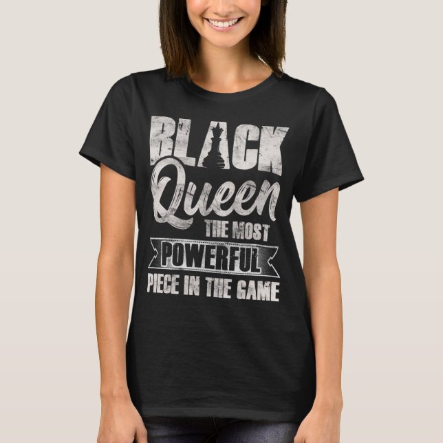 Camiseta Rainha Negra Mulheres Afro-Americanas Mais Poderos (Frente)