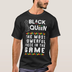 Camiseta Rainha Negra Poderosa Peça Orgulho Africano