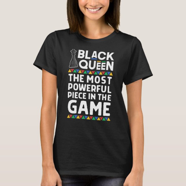 Camiseta Rainha Negra Poderosa Peça Orgulho Africano (Frente)